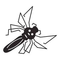 Mückensymbol, einfacher Stil vektor