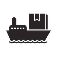 Sea Delivery Box-Symbol, einfacher Stil vektor