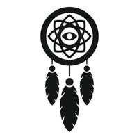 Feder-Traumfänger-Symbol einfacher Vektor. indischer Ureinwohner vektor