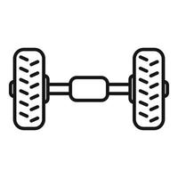 Symbol Umrissvektor für die Autoaufhängung. Rad Reifen vektor