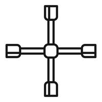 Symbol Umrissvektor für Autoreifenschlüssel. Reparaturwerkstatt vektor