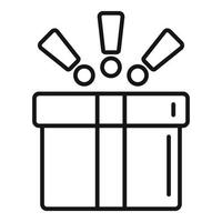 neuer Box-Icon-Umrissvektor. glückliches Geschenk vektor