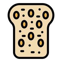 spannmål bröd ikon Färg översikt vektor