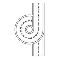 Straßenkreuzungssymbol, Umrissstil vektor