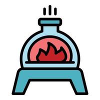 rökare brand matlagning ikon Färg översikt vektor