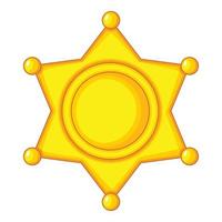 sheriff stjärna ikon keps ikon, tecknad serie stil vektor