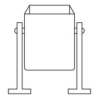 Metall-Mülleimer-Symbol, Umrissstil vektor