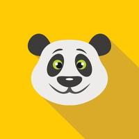 Kopf der Pandabären-Ikone, flacher Stil vektor