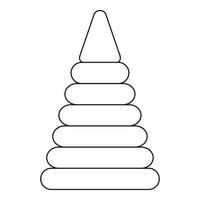 pyramid leksak ikon, översikt stil vektor