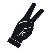 Hand mit Victory-Zeichen-Symbol, einfachen Stil vektor