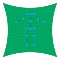 grön skärm med mänsklig kropp modell ikon vektor