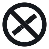 tecken förbjuder rökning ikon, enkel stil vektor