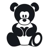 Teddybär hält ein Herz-Symbol, einfachen Stil vektor
