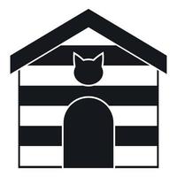 katt hus ikon, enkel stil vektor