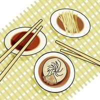 xiao long bao gedämpfte knödel poster vektorillustration vektor