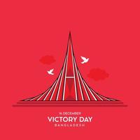 16 december seger dag bangladesh vektor illustration med nationell martyrer monument kallad sriti shoudho. seger dag baner, affisch, hälsning kort mall design. seger dag bakgrund