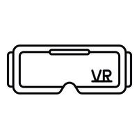 VR-Brillensymbol, Umrissstil vektor