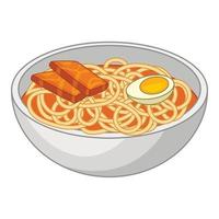 Udon-Nudeln-Symbol, Cartoon-Stil vektor