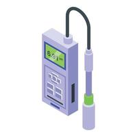 isometrischer vektor des ph-meter-sondensymbols. Wassertest