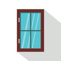 geschlossenes braunes Fenstersymbol, flacher Stil vektor