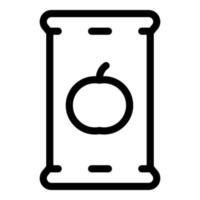 Apple-Snack-Pack-Symbol-Umrissvektor. Produktetikett vektor