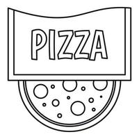 Pizza-Restaurant-Etikettensymbol, Umrissstil vektor