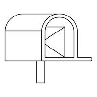 brevlåda med post ikon, översikt stil vektor