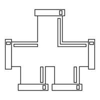 Rohrleitungsverbindungssymbol, Umrissstil vektor