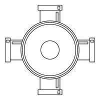 Symbol für Verbindungsrohre, Umrissstil vektor