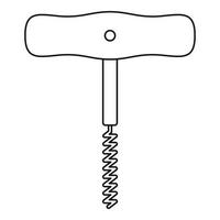 Korkenzieher-Werkzeugsymbol, Umrissstil vektor