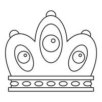 Queen-Krone-Symbol, Umrissstil vektor