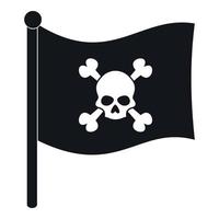 pirat flagga ikon, enkel stil vektor