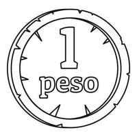 peso ikon, översikt stil vektor