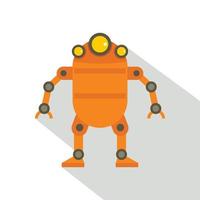 orangefarbenes abstraktes Robotersymbol, flacher Stil vektor