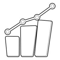diagram ikon, översikt stil vektor