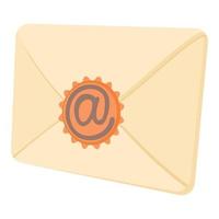 Umschlag mit E-Mail-Schild-Siegel-Symbol, Cartoon-Stil vektor
