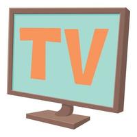 TV skärm ikon, tecknad serie stil vektor
