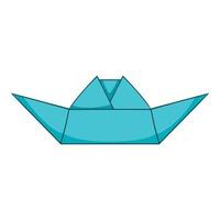 origami båt ikon, tecknad serie stil vektor
