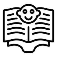 Kinderbuch-Symbol Umrissvektor. Lehrerkinder vektor