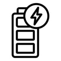 Vollständiger Batteriesymbol-Umrissvektor. alkalisch belasten vektor