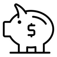 Sparschwein Zahlung Symbol Umriss Vektor. Geld Darlehen vektor