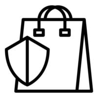 Shop medizinische Tasche Symbol Umriss Vektor. Apotheke aufbewahren vektor