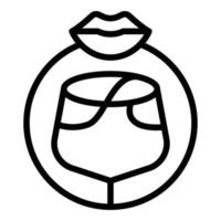 probieren Sie den Umrissvektor des Weinsymbols. Sommelier-Getränk vektor