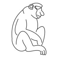 makak ikon, översikt stil vektor