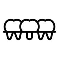 Zahnprothese Symbol Umrissvektor. Kronenpflege vektor