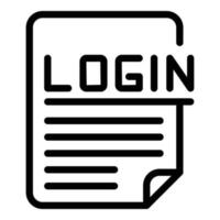 Login-Papier-Icon-Umrissvektor. Gesellschaftsform vektor