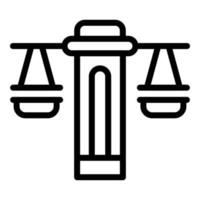 Gerechtigkeitspatentwaage Symbol Umrissvektor. Gesetz Urheberrecht vektor