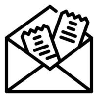 E-Mail-Ticket-Programm-Icon-Umrissvektor. Kunde im Internet vektor
