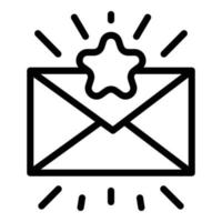 Treue-Mail-Symbol Umrissvektor. Kundenprogramm vektor