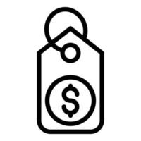 Dollar-Preisschild-Symbol Umrissvektor. Kundengeschenk vektor